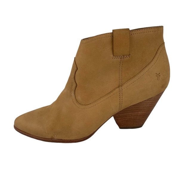 FRYE 'Reina' Sandy Nubuck Western Inspired Booties - Picture 2 of 13